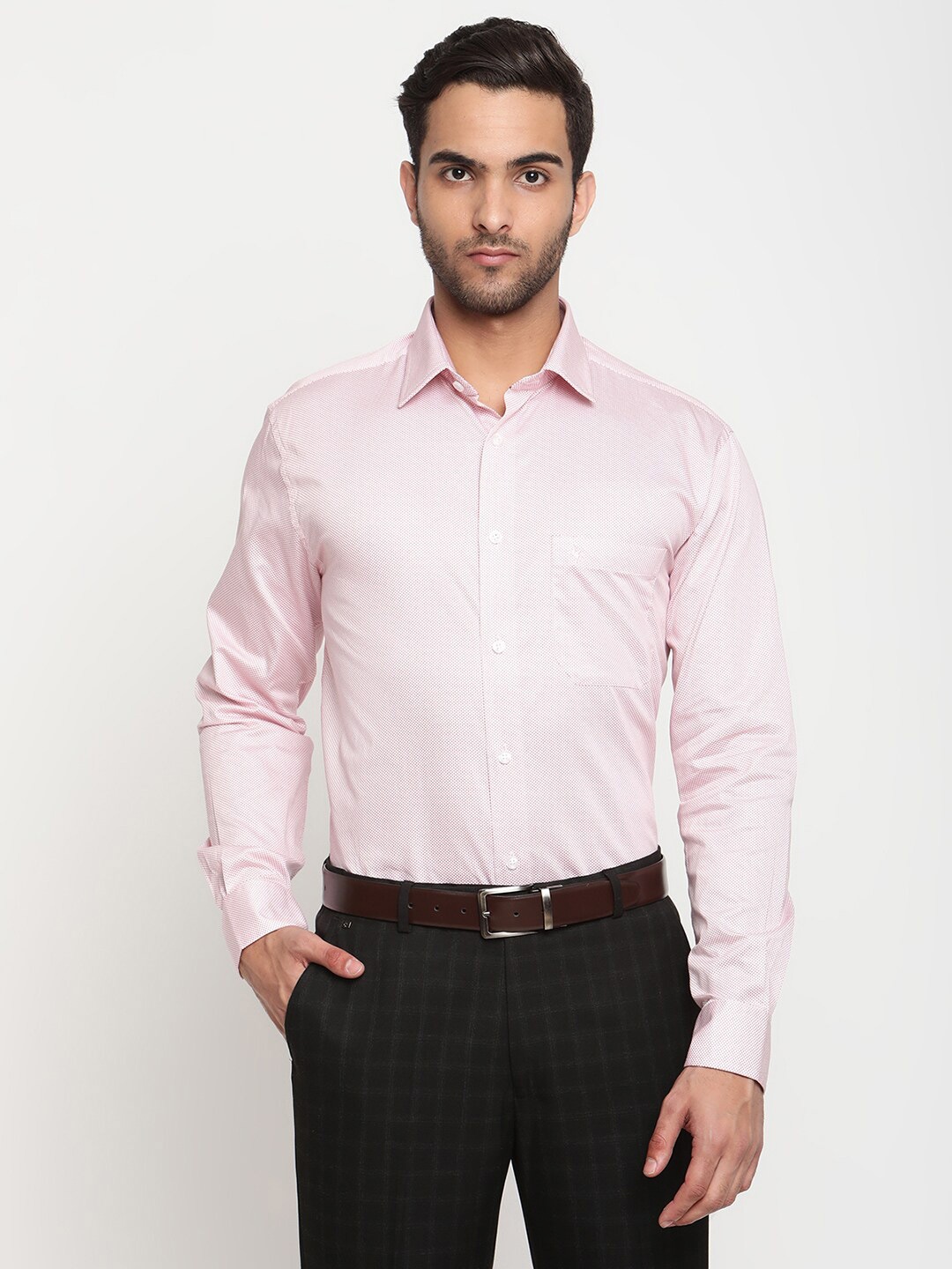 

Cantabil Men Red Original Regular Fit Printed Cotton Formal Shirt