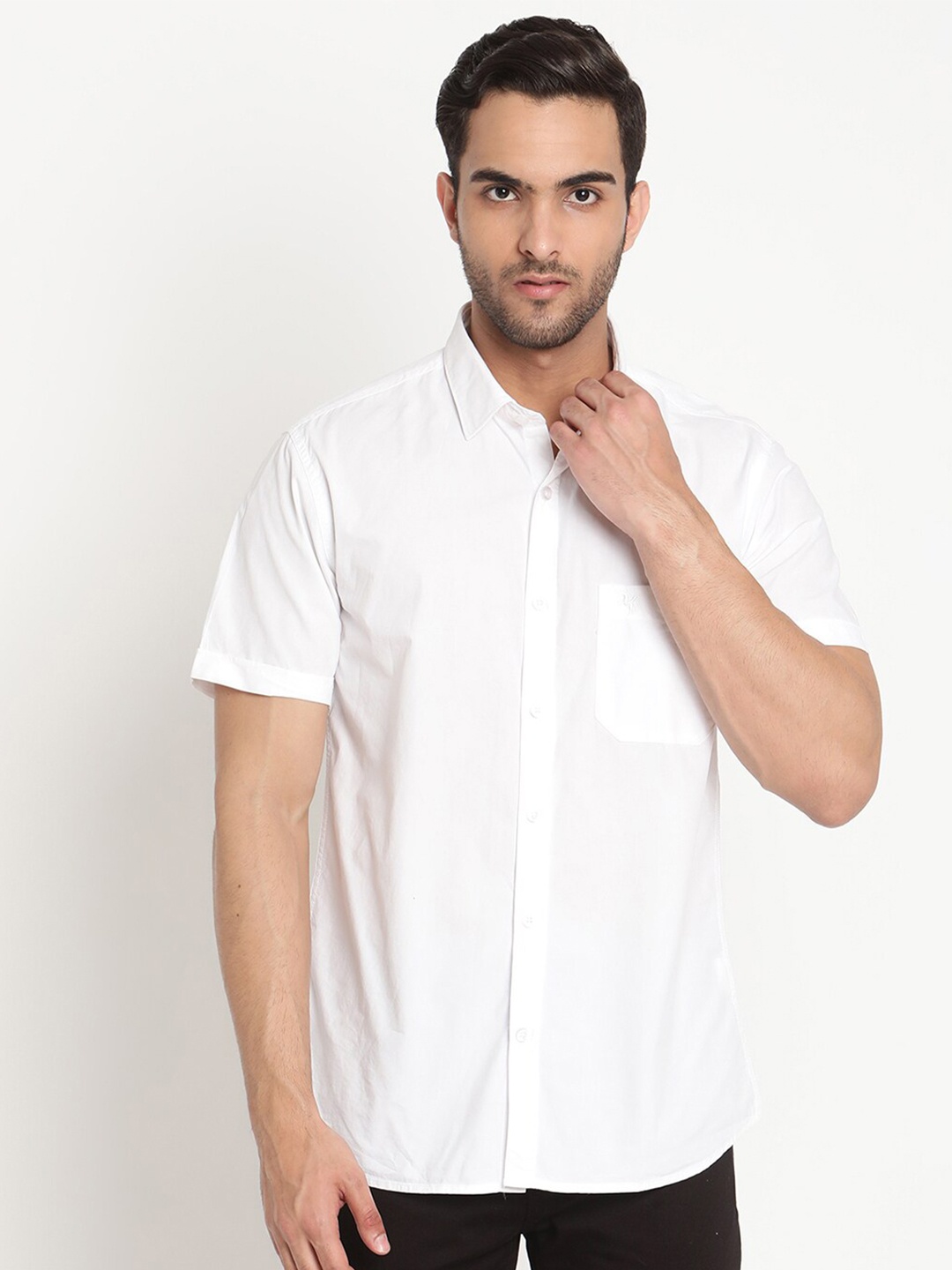 

Cantabil Men White Original Semi Sheer Casual Shirt