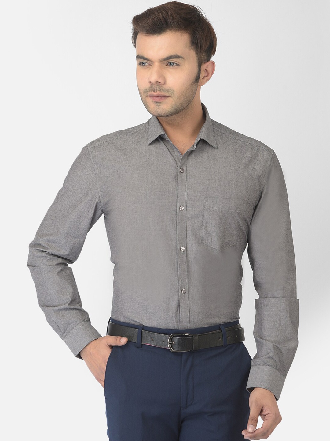 

Canary London Men Charcoal Smart Cotton Formal Shirt