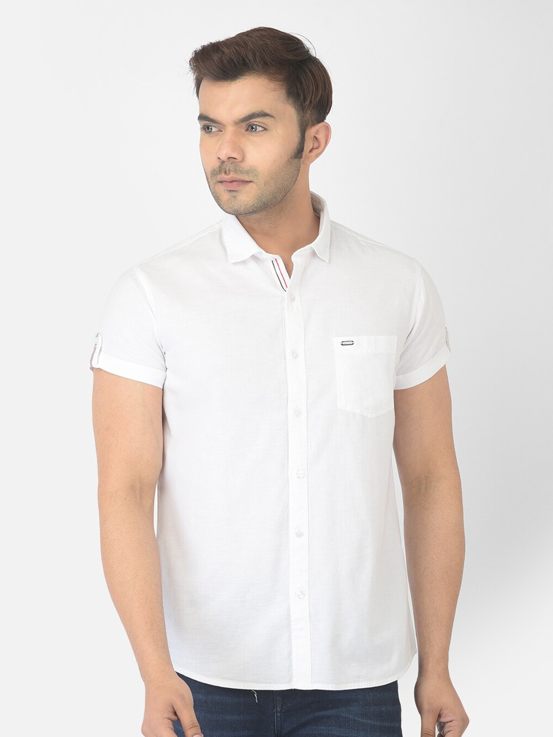 

Canary London Men White Smart Slim Fit Casual Shirt