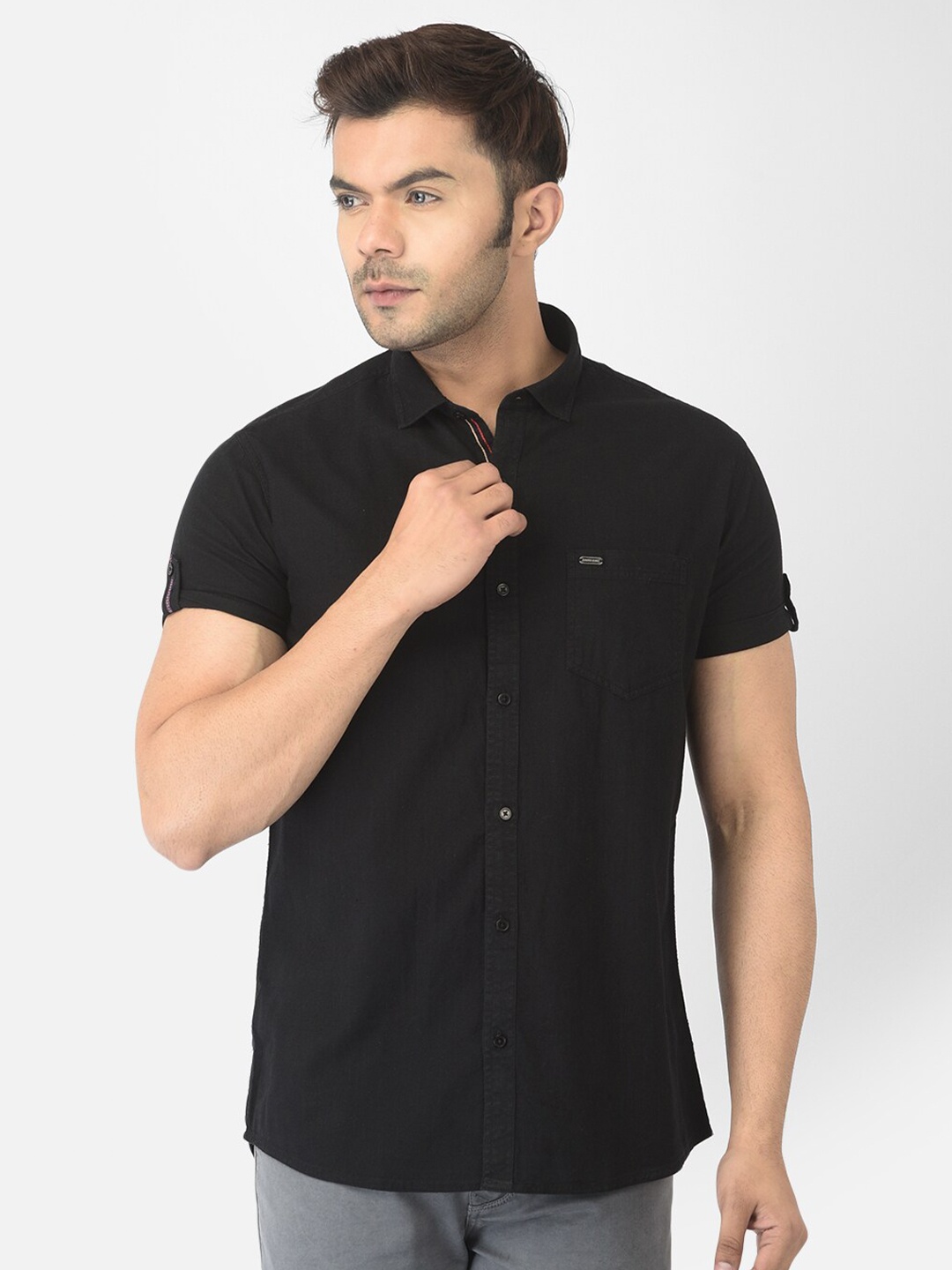 

Canary London Men Black Smart Slim Fit Casual Shirt