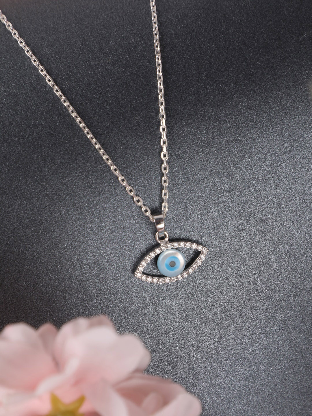 

Clara Sterling Silver Evil Eye Chain Pendant