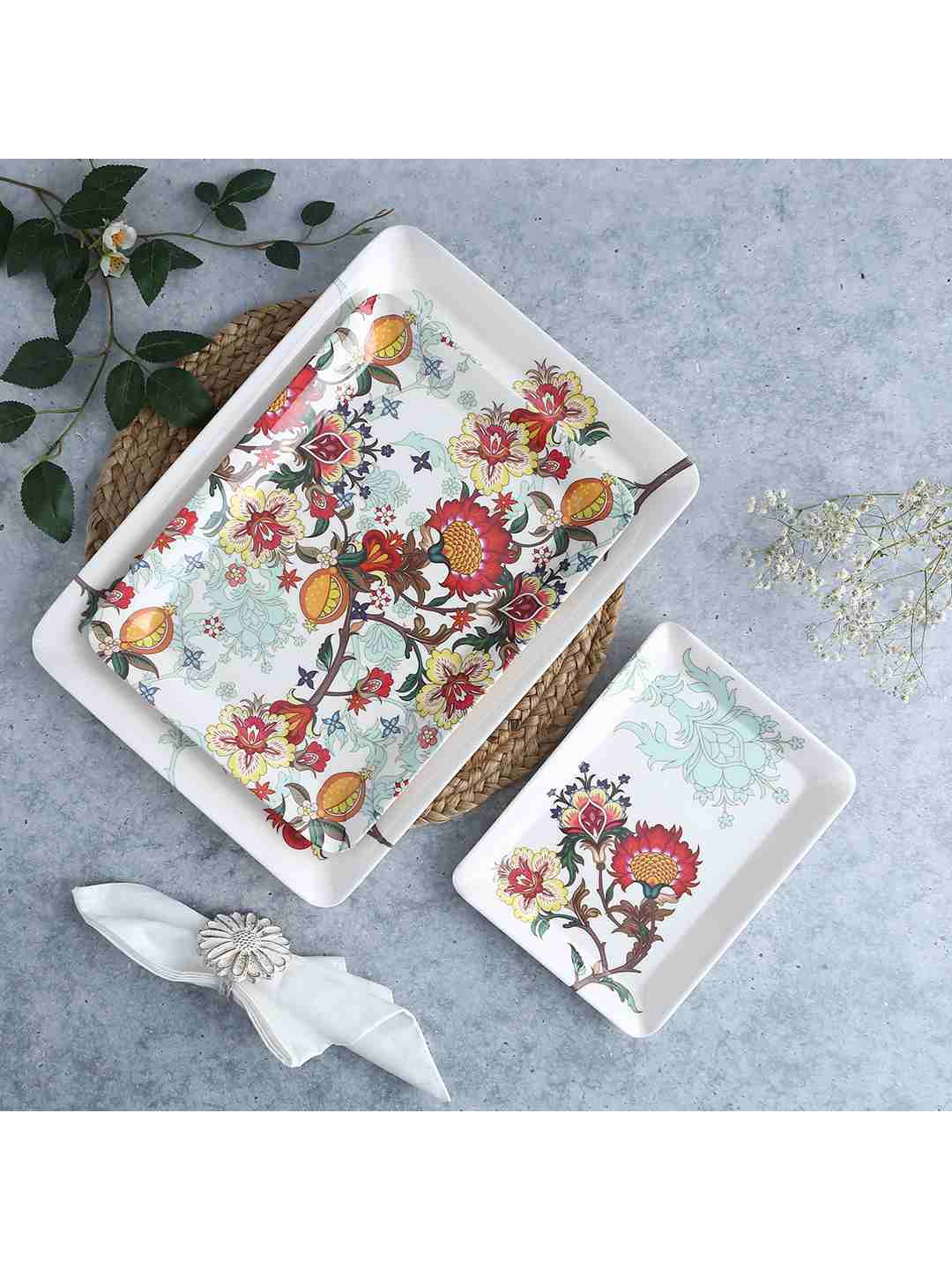 

Wonderchef White Set of 3 Venice Rectangular Trays