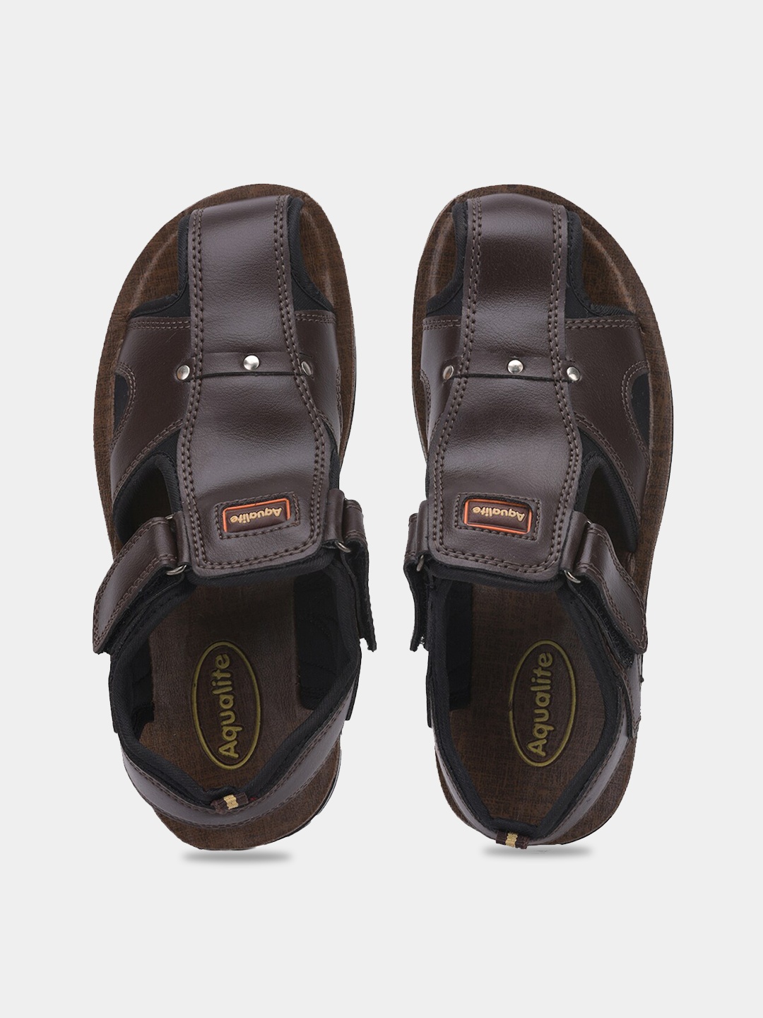 

Aqualite Men Black Solid Comfort Sandals
