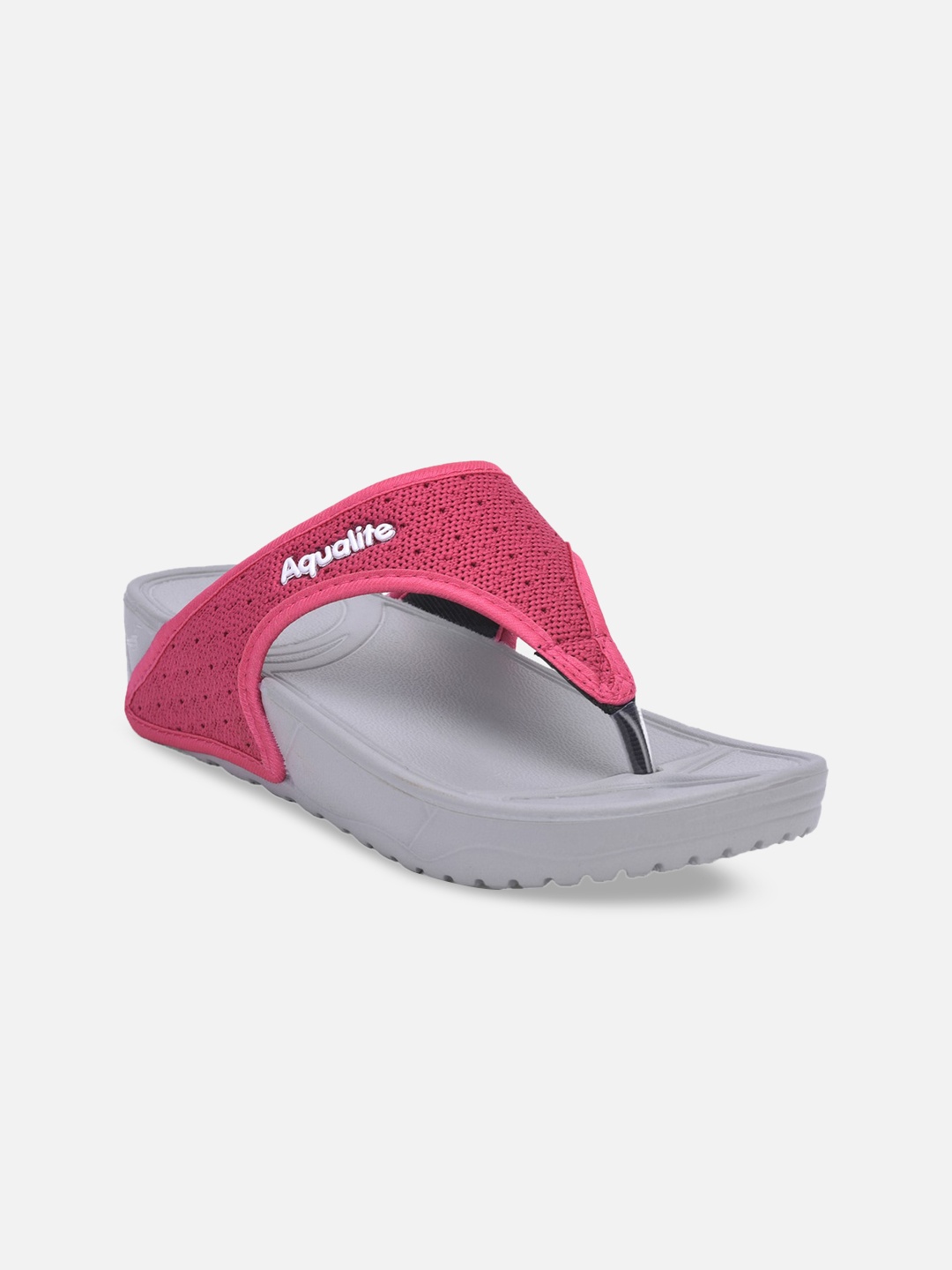 

Aqualite Women Pink Embellished T-Strap Flats