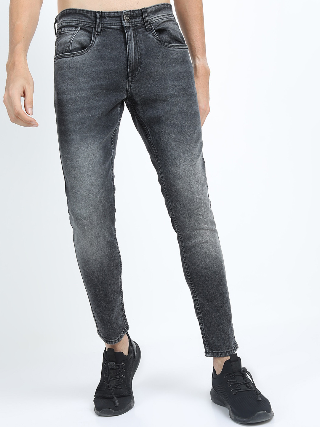 

LOCOMOTIVE Men Grey Skinny Fit Heavy Fade Stretchable Jeans