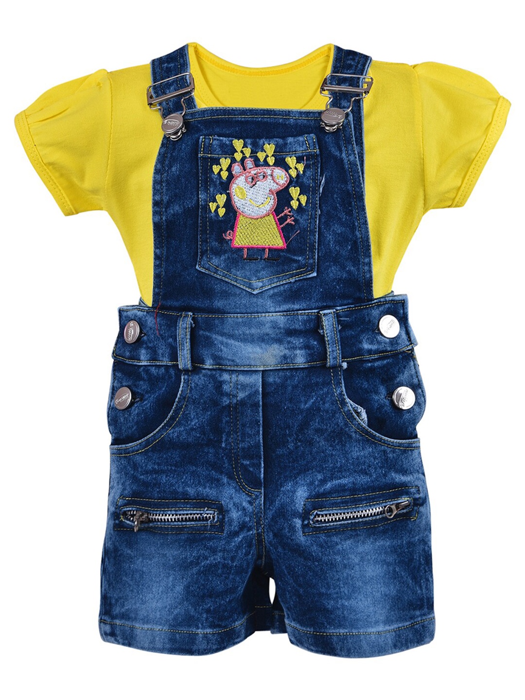

Wish Karo Girls Yellow & Blue Top with Shorts