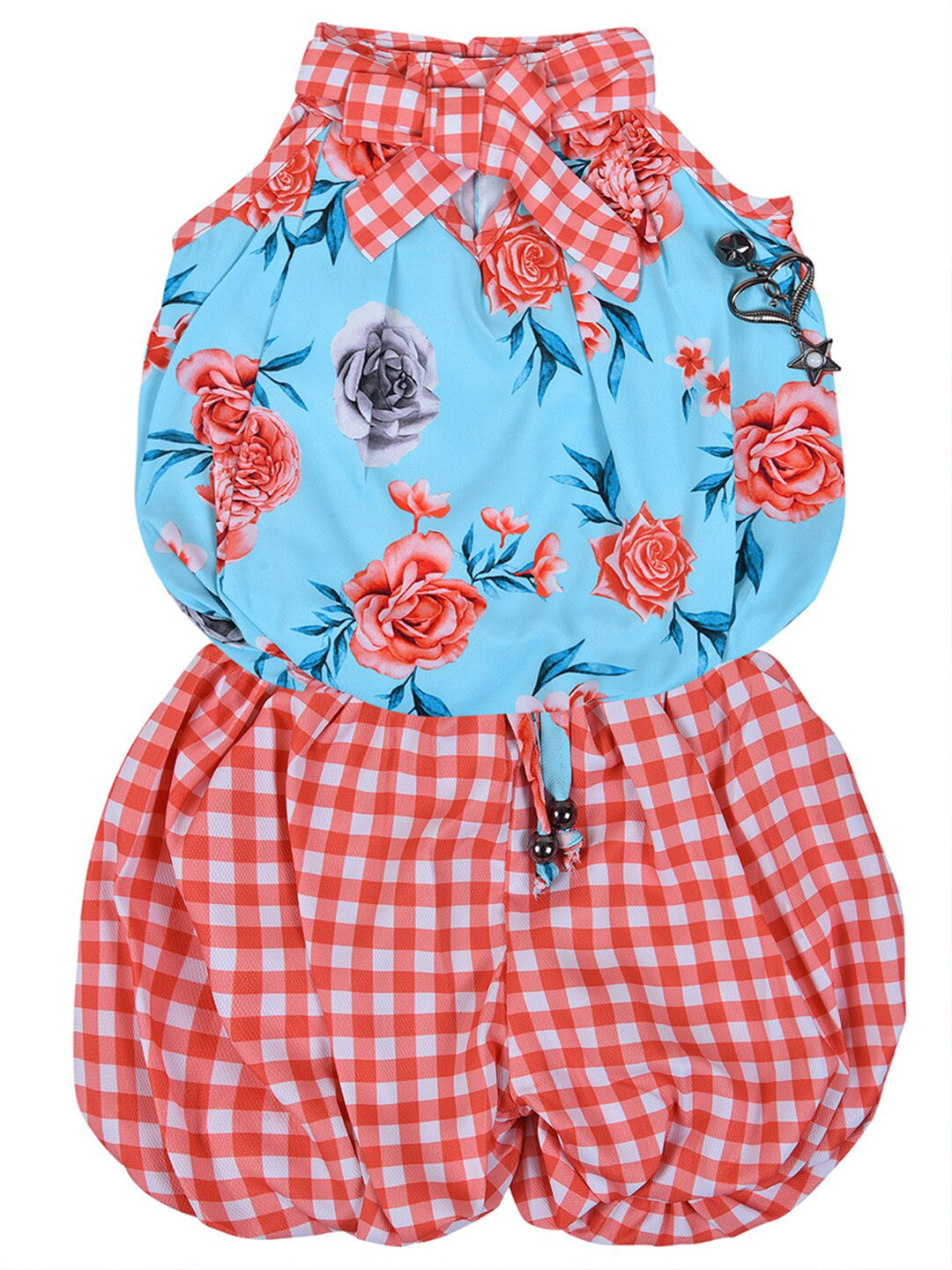 

Wish Karo Girls Red & Blue Printed Top with Shorts