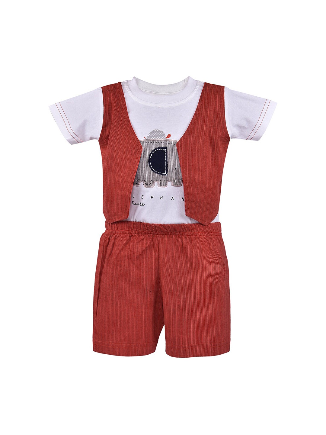 

Wish Karo Boys Red & White Printed T-shirt with Shorts