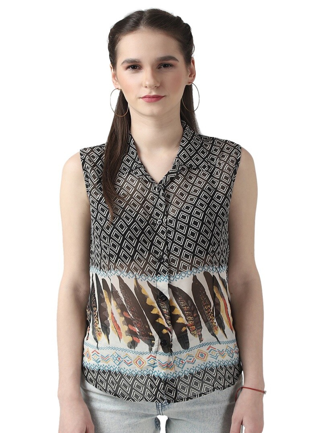 

DEGE Women Multicoloured Classic Printed Casual Shirt, Multi