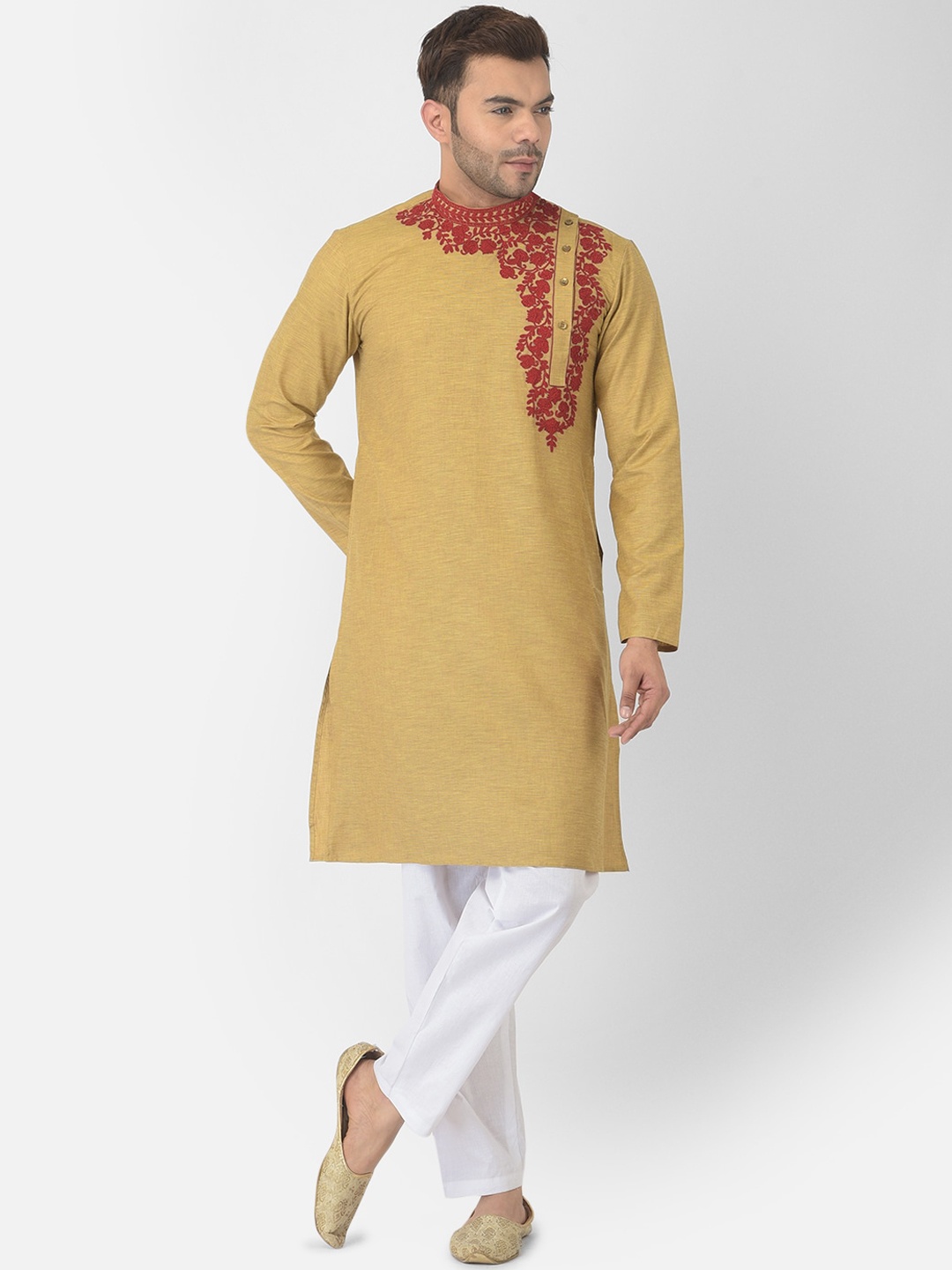

DEYANN Men Green Pure Cotton Kurta with Pyjamas