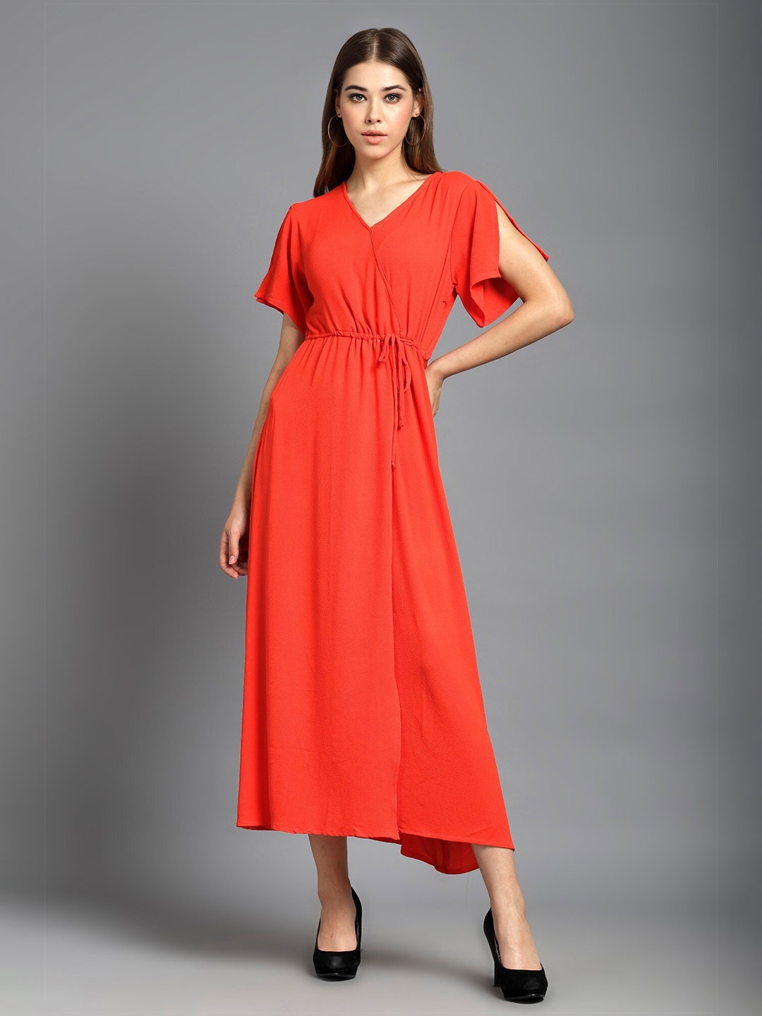 

Darzi Women Red Crepe Midi Dress