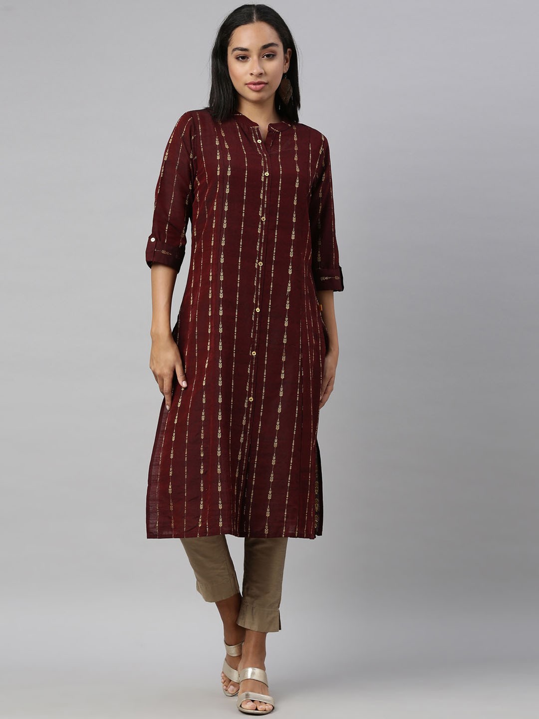 

Nahara Women Brown Geometric Kurta