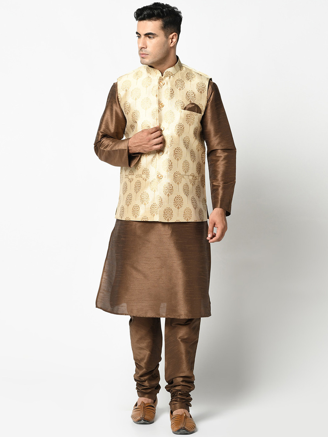 

DEYANN Men Cream-Coloured Kurta with Pyjamas