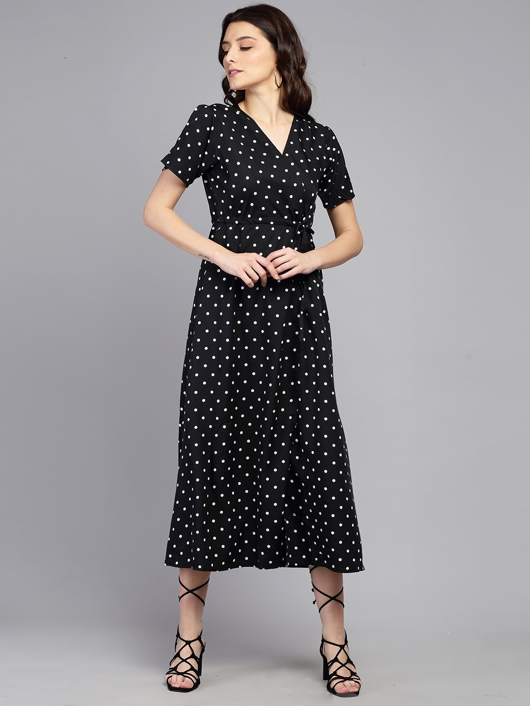 

Darzi Multicoloured Crepe Midi Wrap Dress, Multi