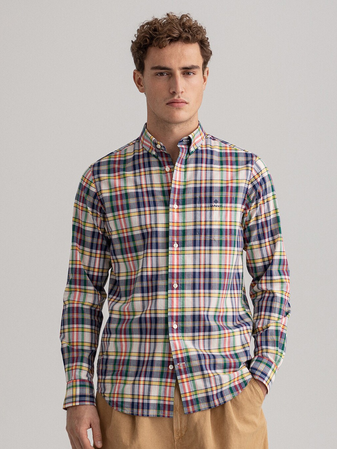 

GANT Men Multicoloured Classic Tartan Checked Casual Shirt, Multi