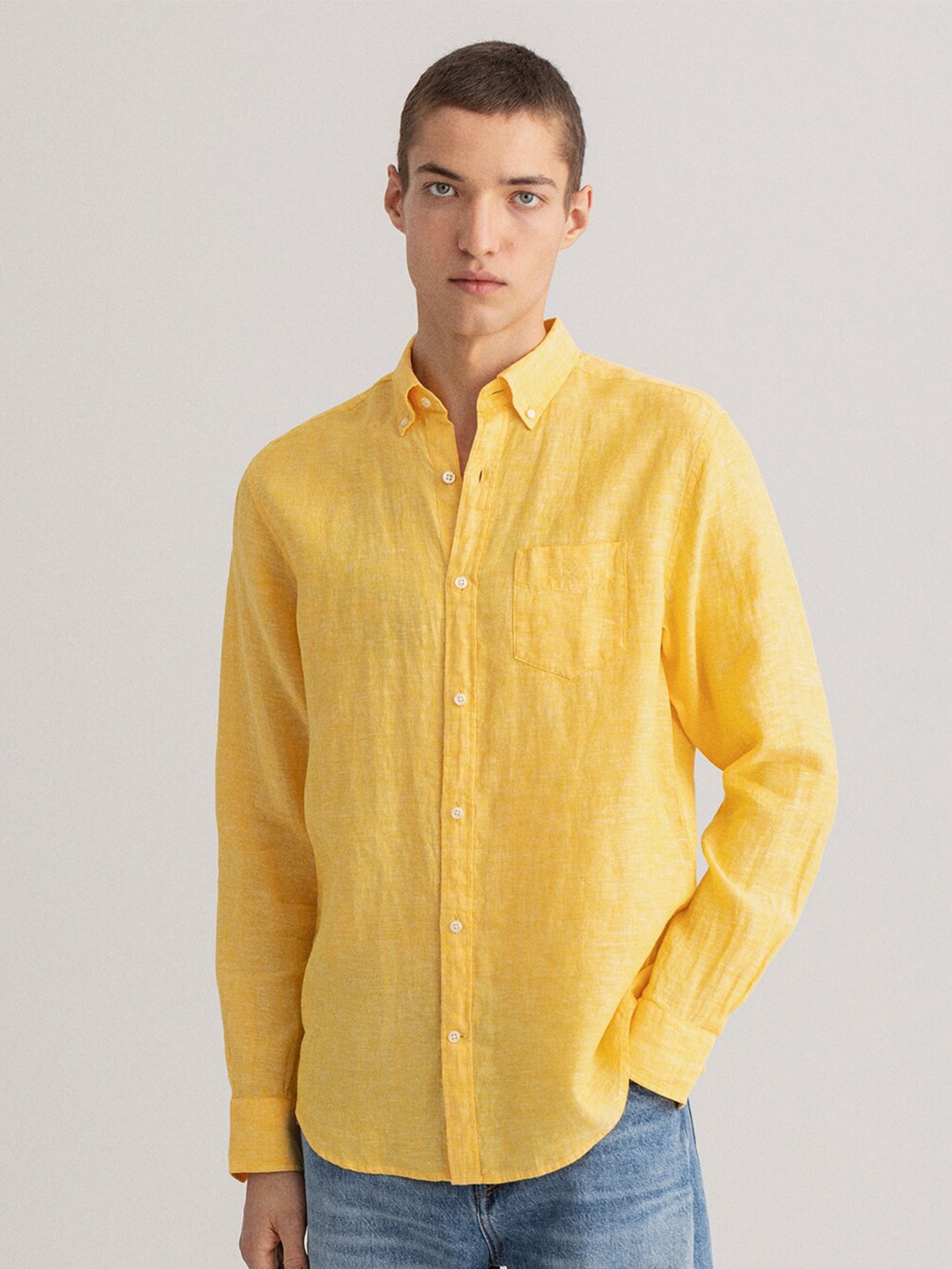 

GANT Men Yellow Classic Casual Shirt