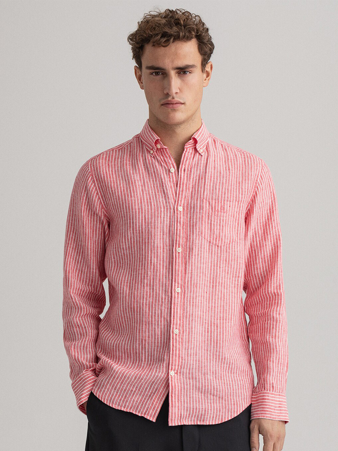 

GANT Men Pink Classic Striped Cotton Casual Shirt