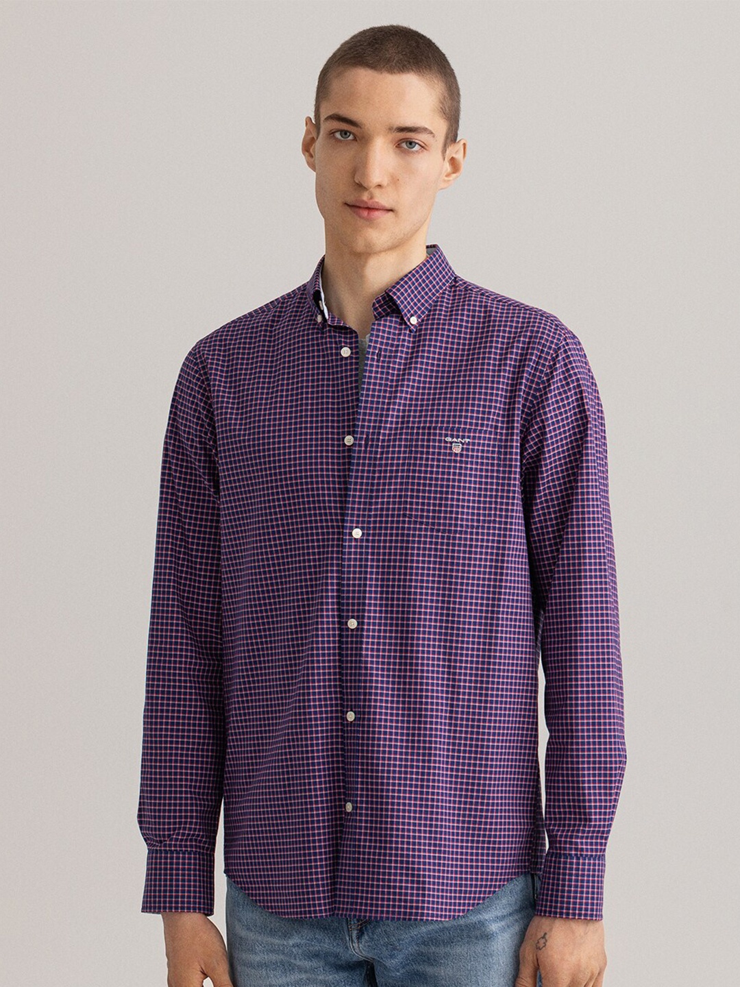 

GANT Men Purple Checked Casual Shirt