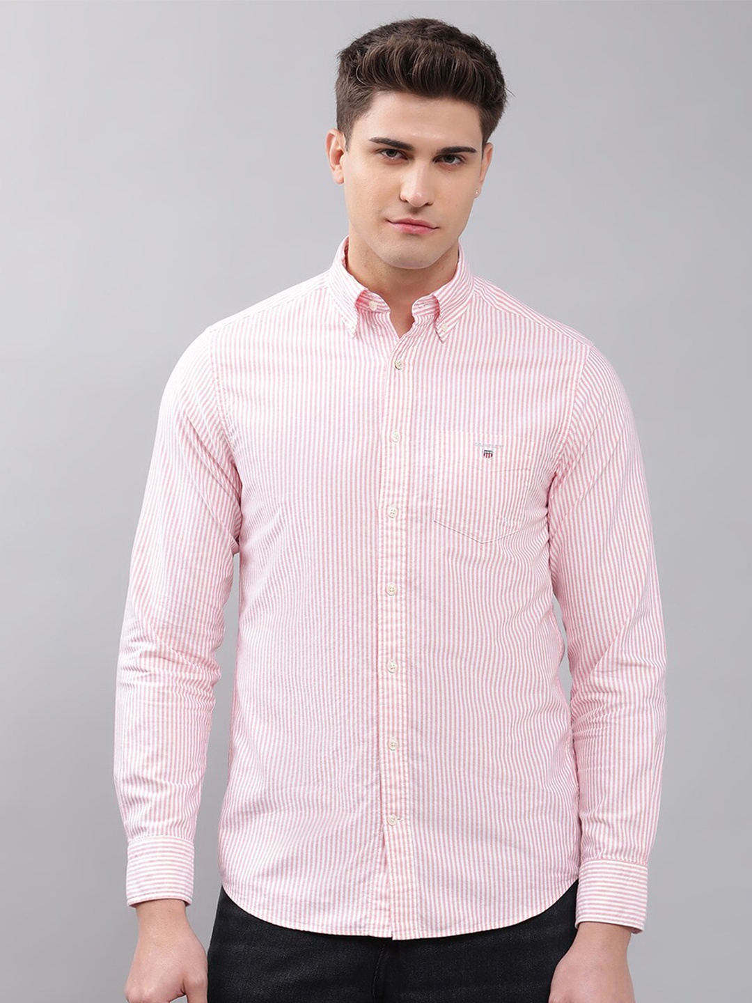 

GANT Men Pink & White Striped Casual Shirt