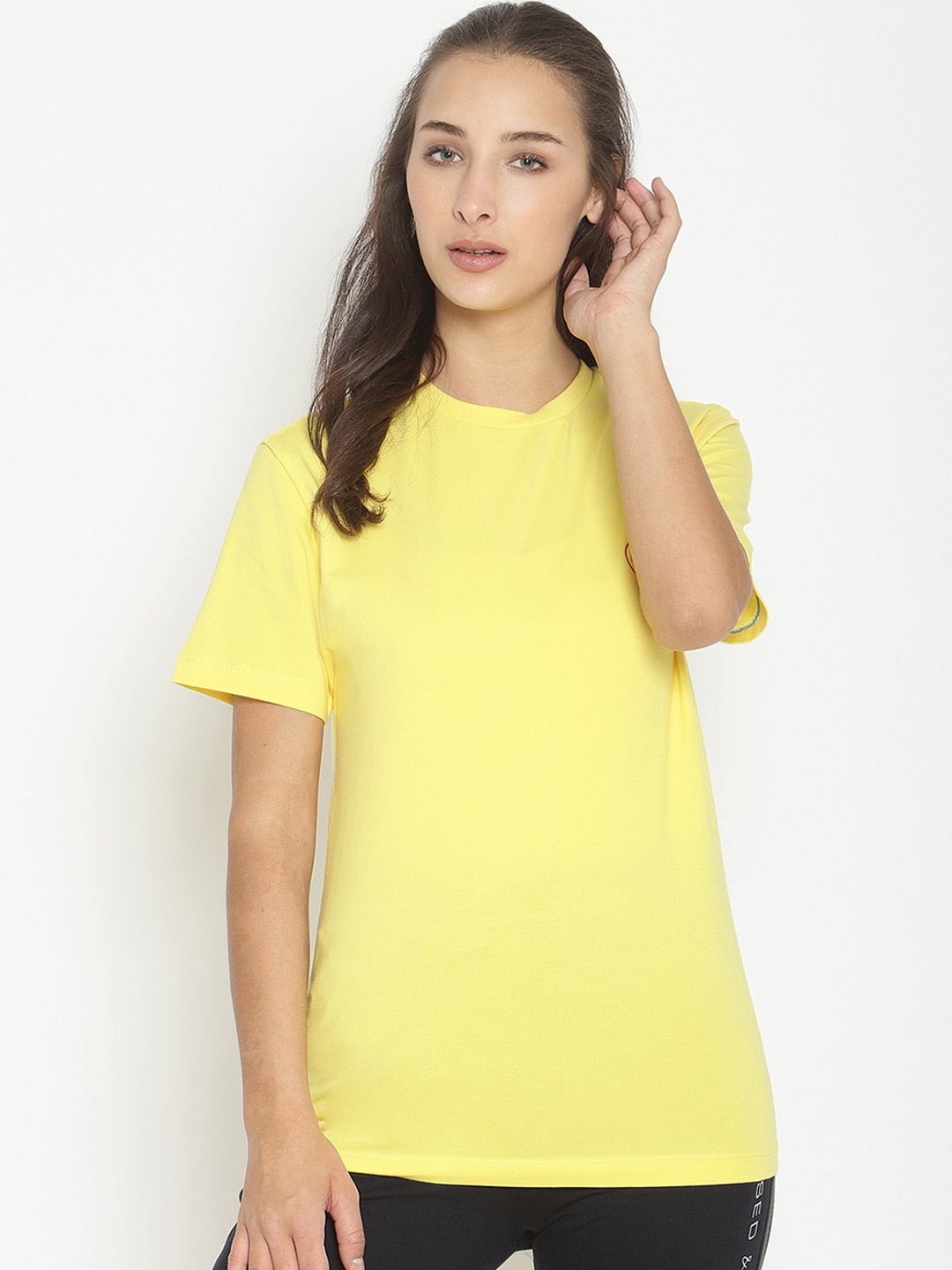 

COASTLAND Women Yellow Solid Tshirts