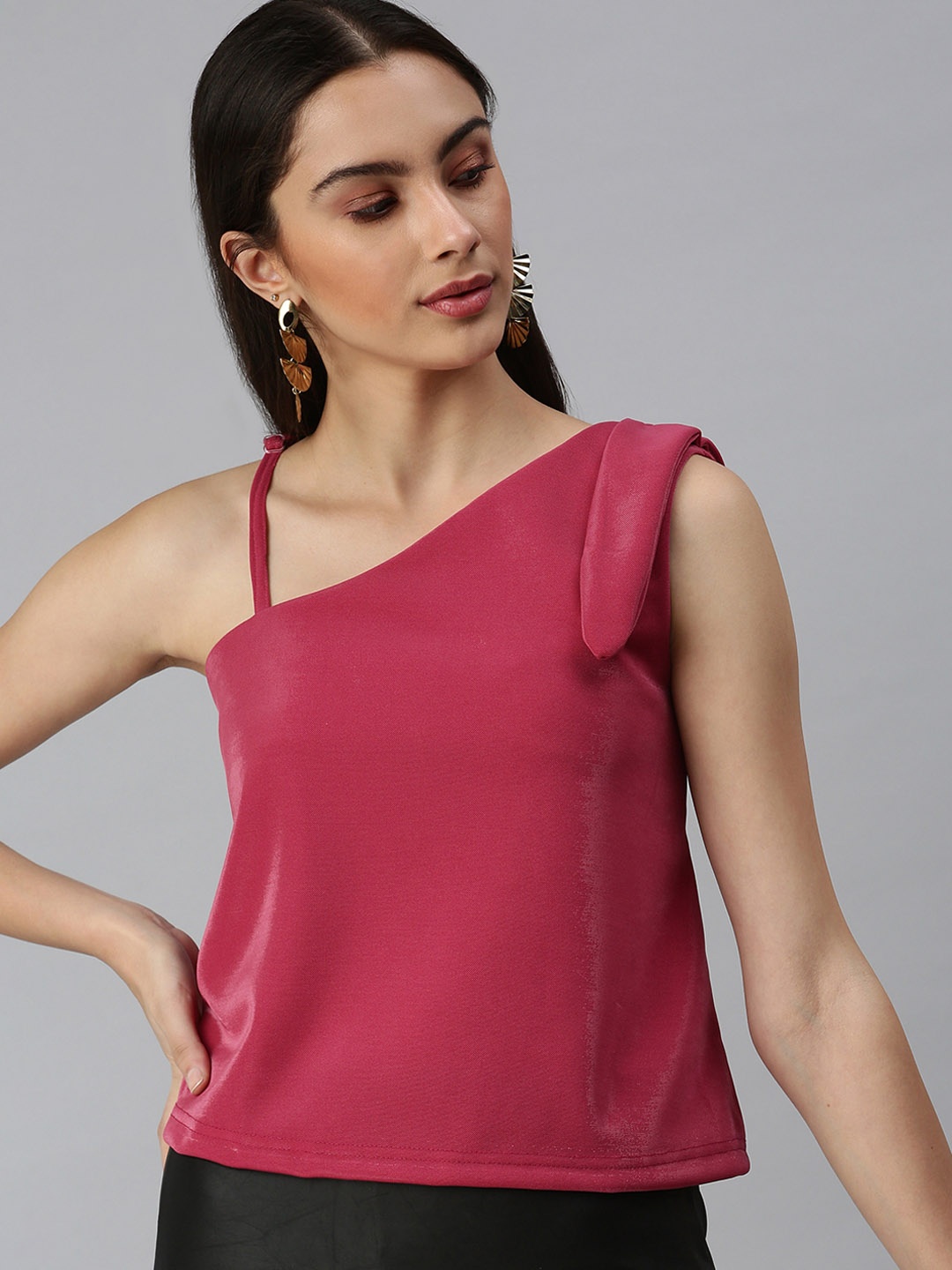 

SHOWOFF Pink One Shoulder Top