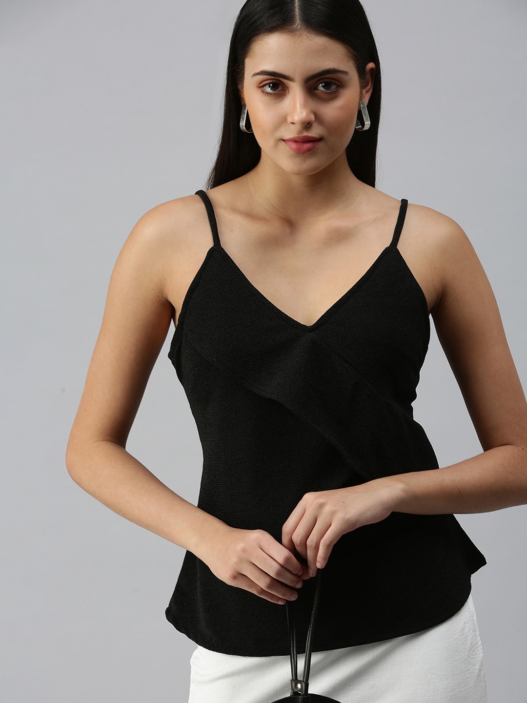 

SHOWOFF Women Black Solid Top