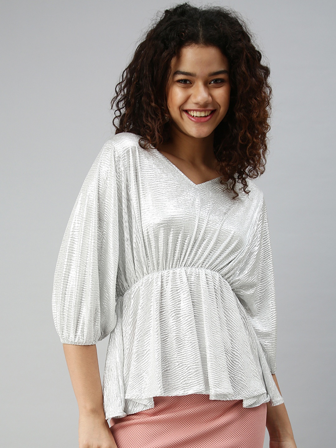 

SHOWOFF Women Silver-Toned Empire Top