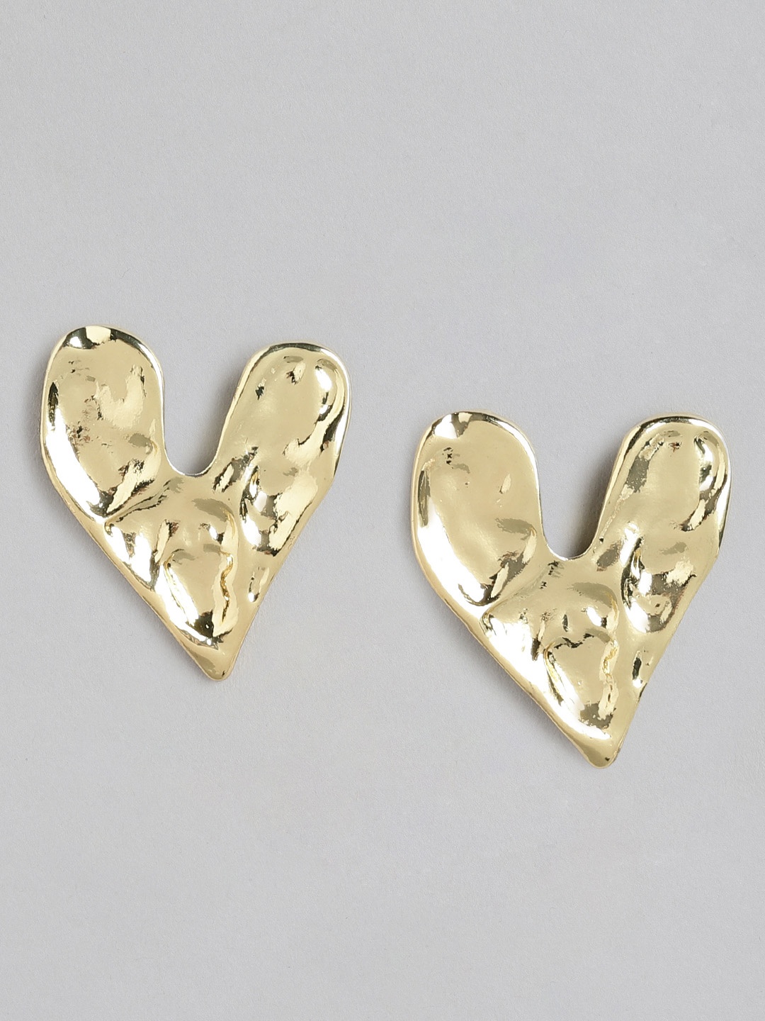 

20Dresses Gold-Plated Heart-Shaped Stud Earrings