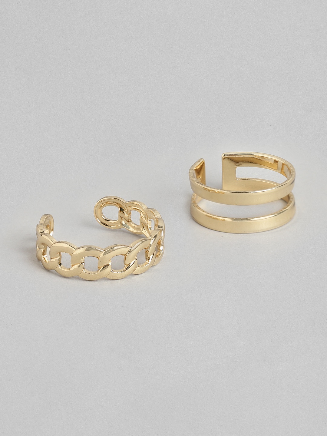 

20Dresses Women Set of 2 Linked To Style Ring Set, Gold