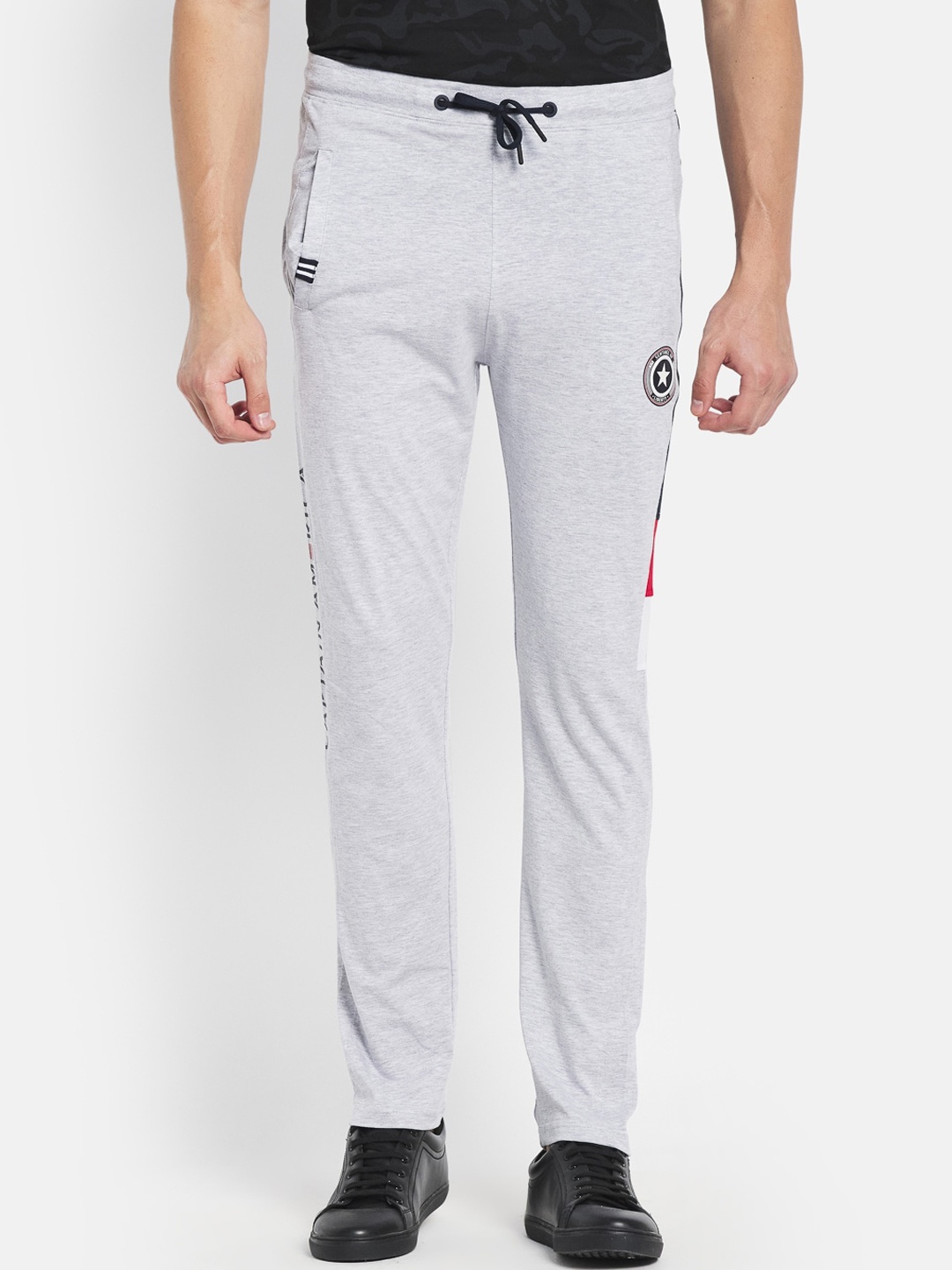 

Octave Men Grey Melange Solid Cotton Track pant