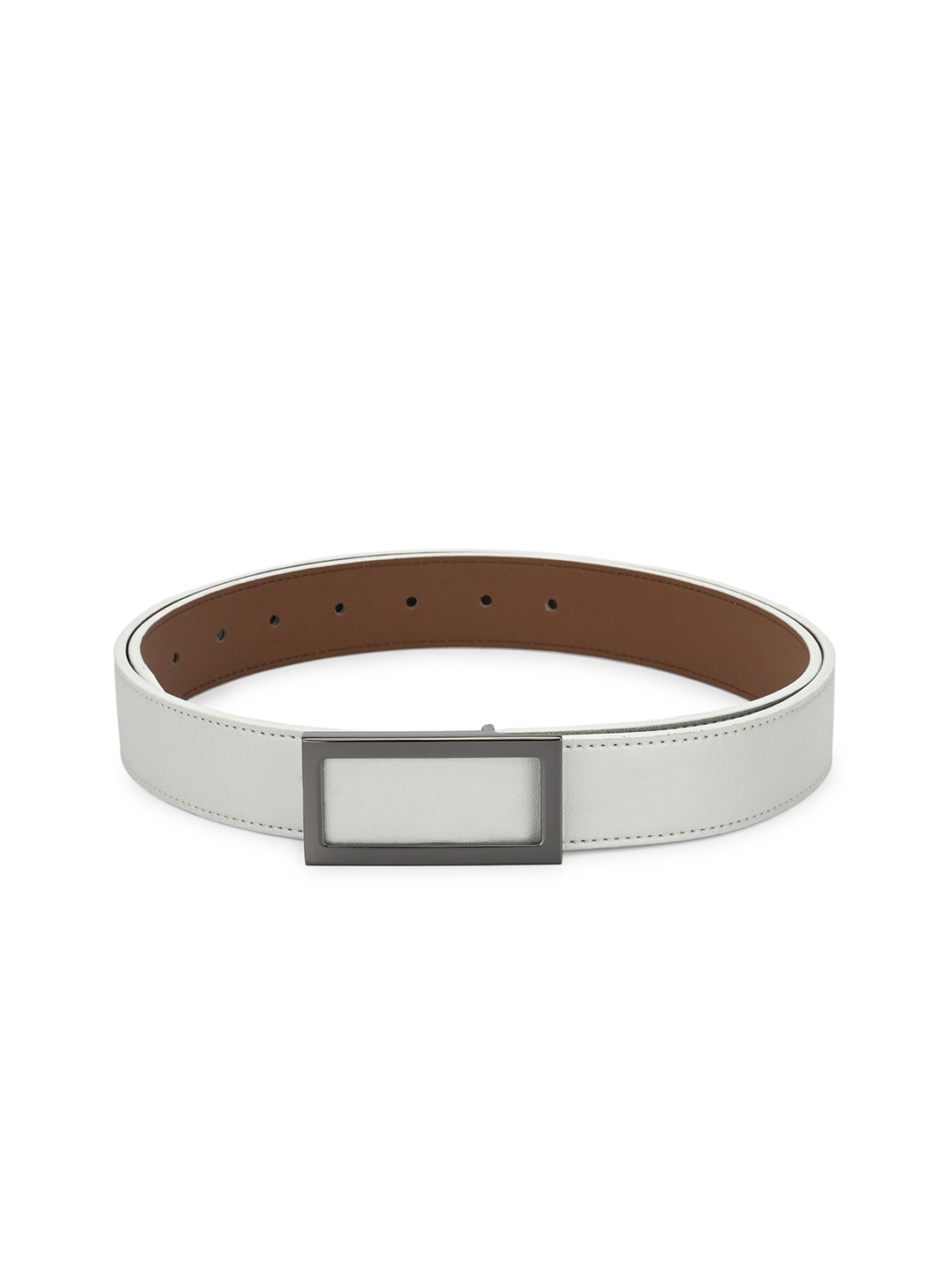 

thickskin Men Silver-Toned PU Belt