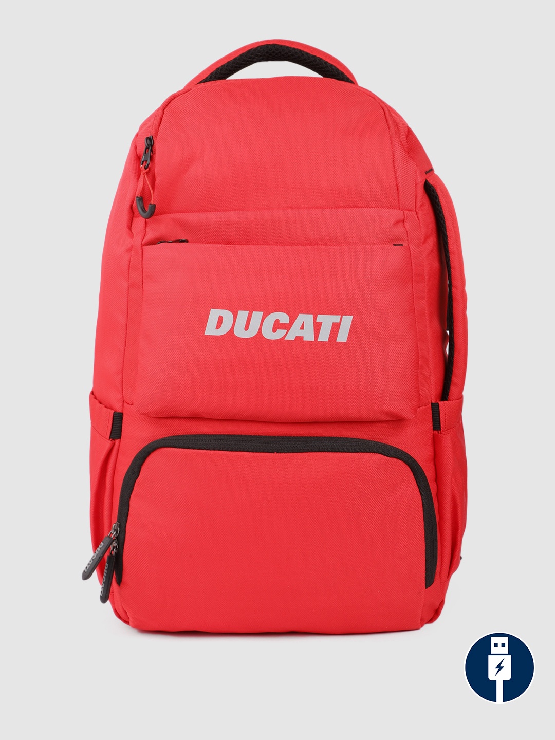 

Ducati Unisex Red Backpack with USB Charging Port