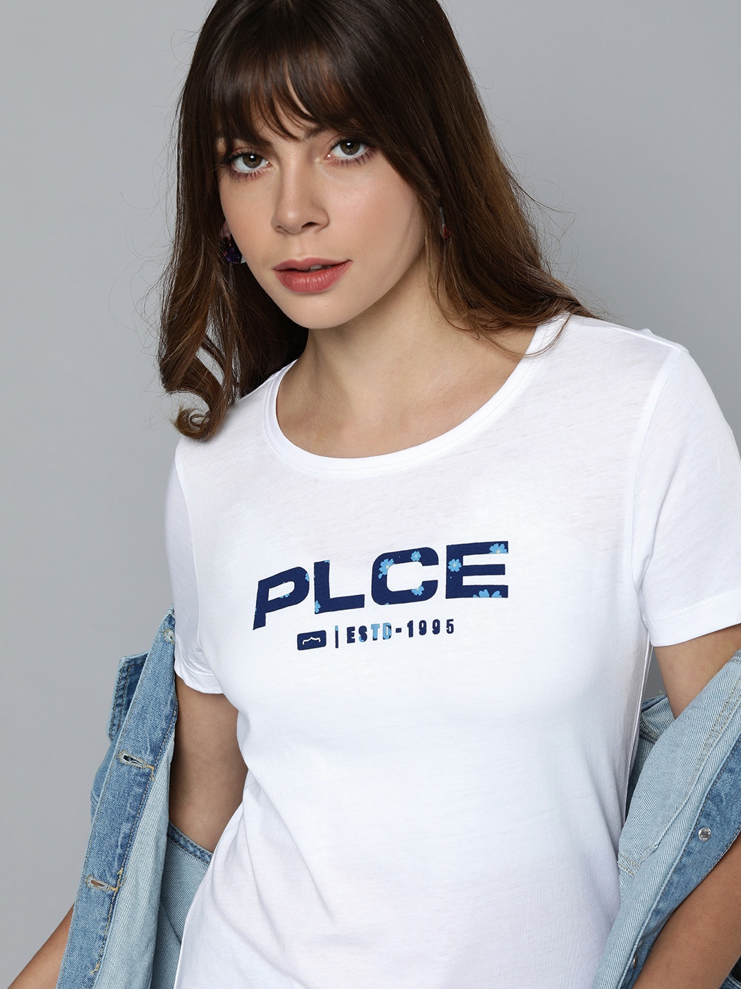 

883 Police Women White & Blue Typography Printed Outdoor T-shirt