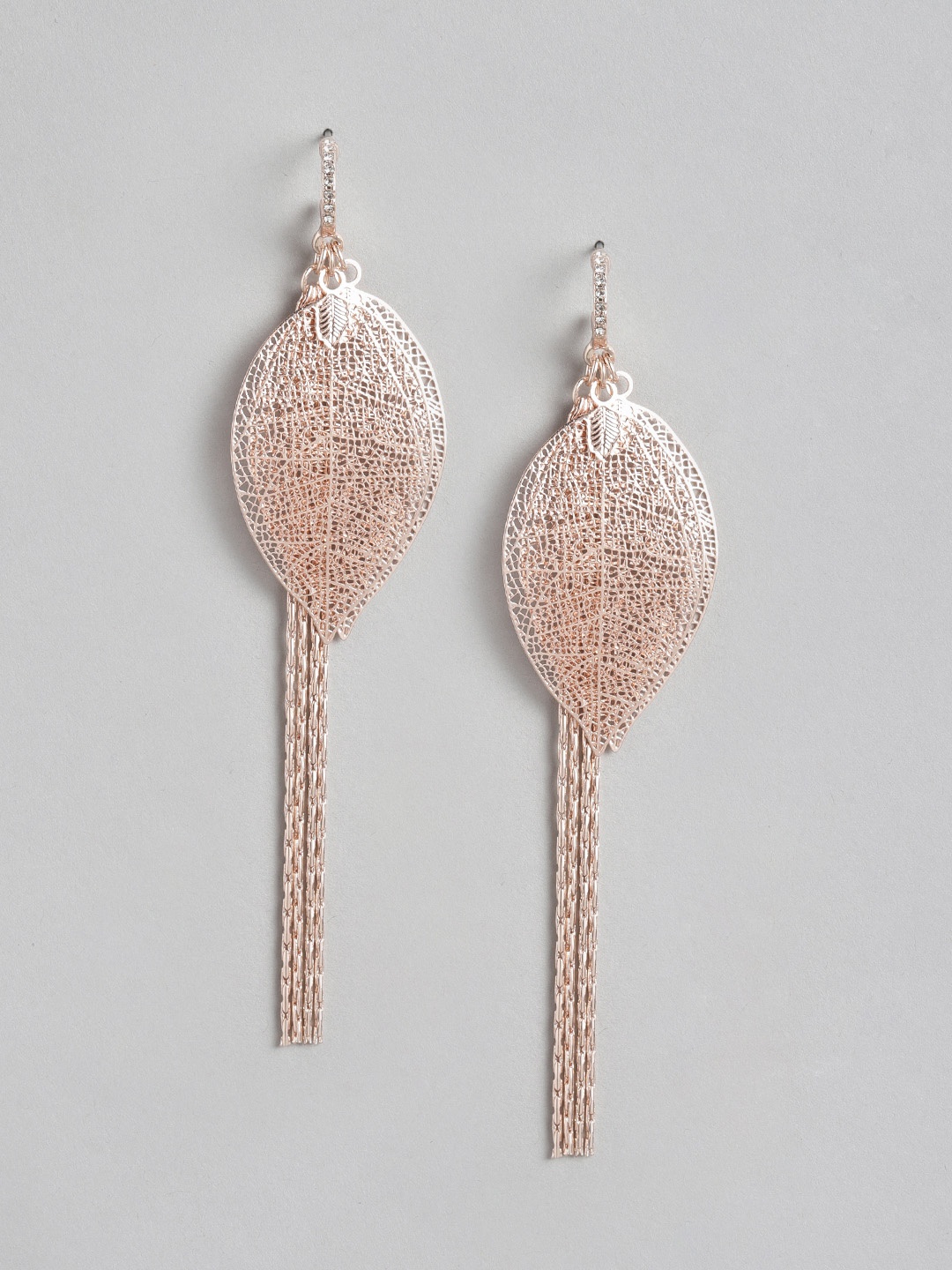 

Forever New Rose Gold Leaf Shaped Drop Earrings