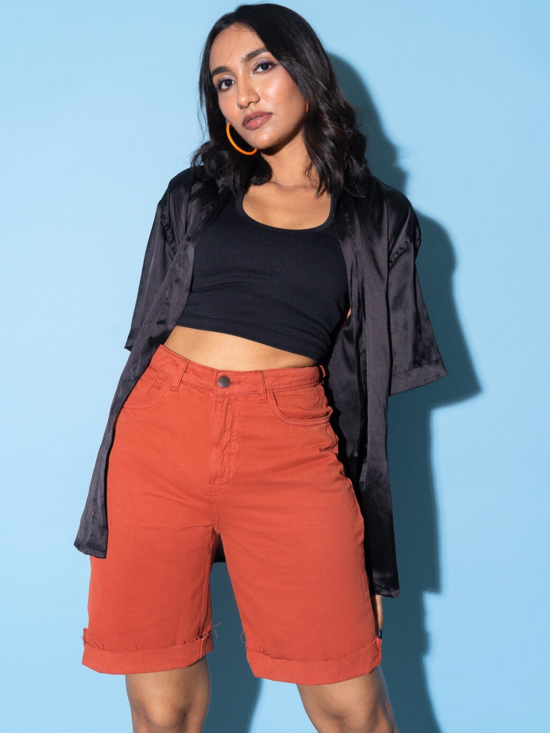 

FREAKINS Women Chic Rust Solid Shorts
