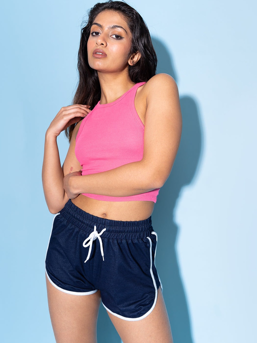 

FREAKINS Women Stunning Blue Solid Shorts