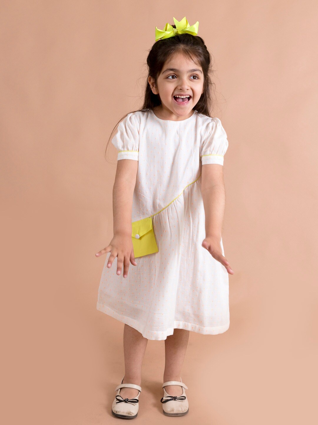 

Fairies Forever White Striped A-Line Dress