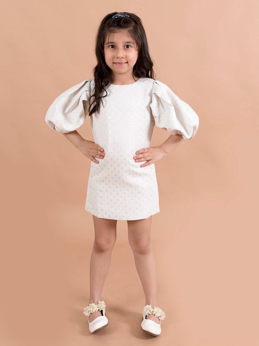 

Fairies Forever White Jacquard Sheath Dress