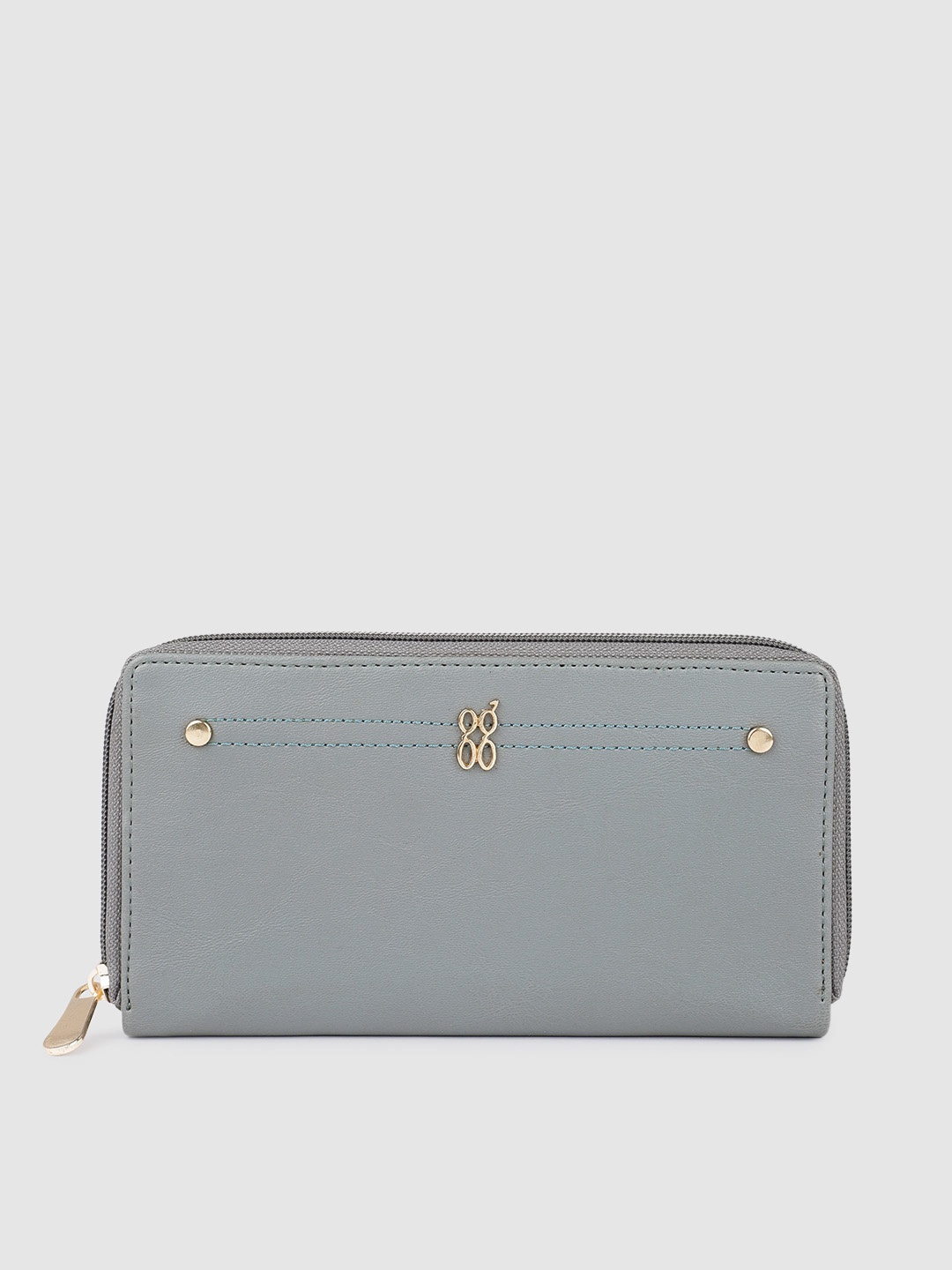 

Baggit Women Grey Solid Zip Around Wallet