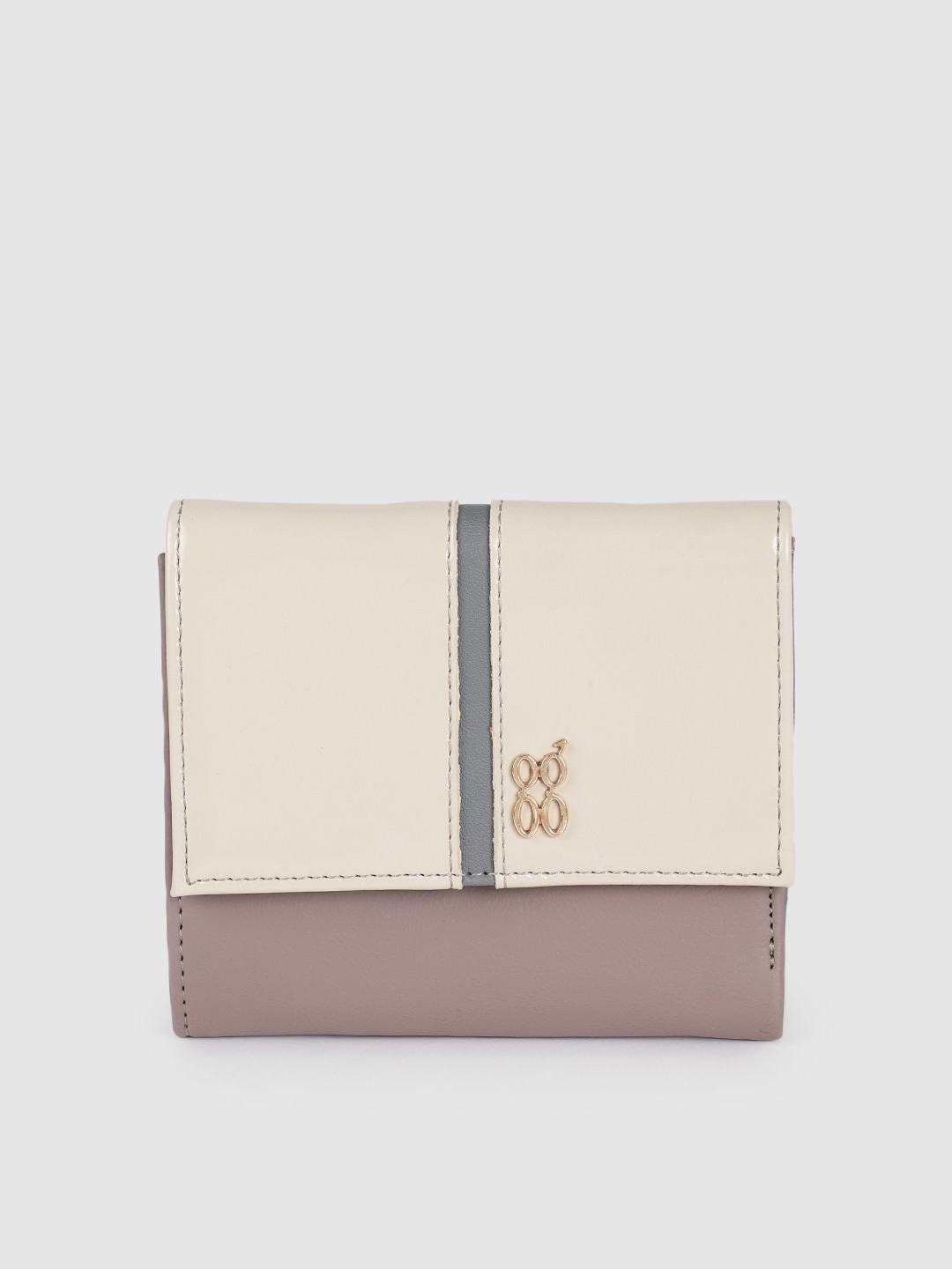 

Baggit Women Beige Solid Three Fold Wallet
