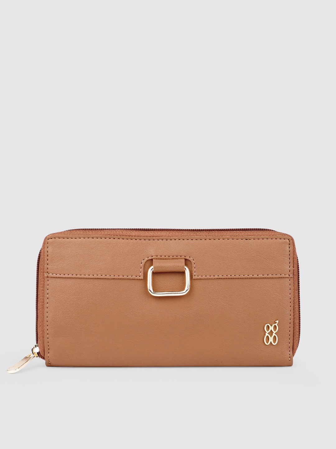 

Baggit Women Beige Solid Zip Around Wallet