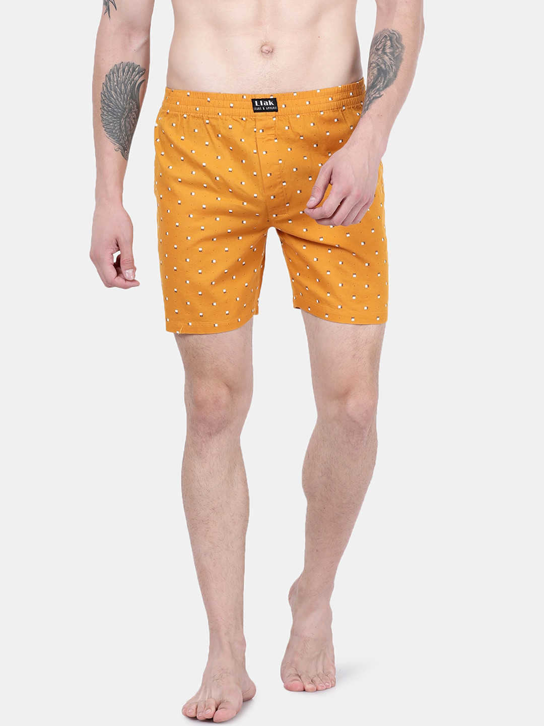 

Llak Jeans Men Yellow Printed Boxers