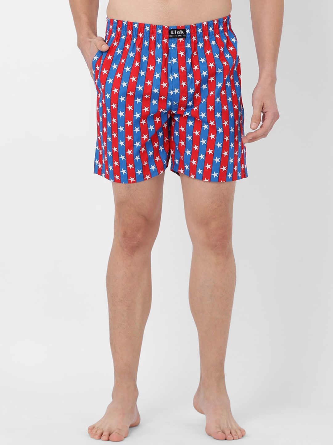 

Llak Jeans Men Blue & Red Printed Boxers Rn-Boxer-12-SP