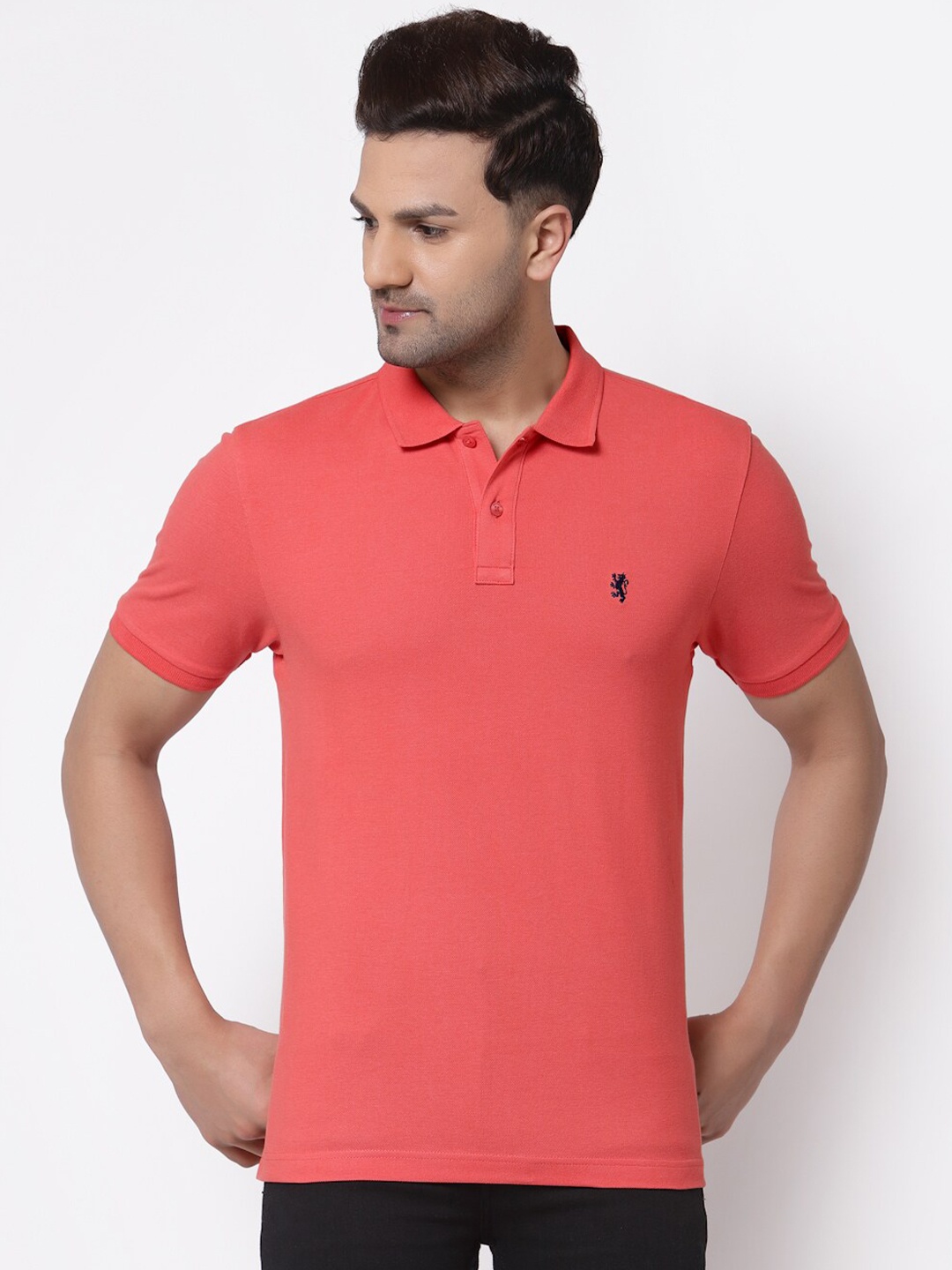 Red Tape Men Coral Polo Collar T-shirt