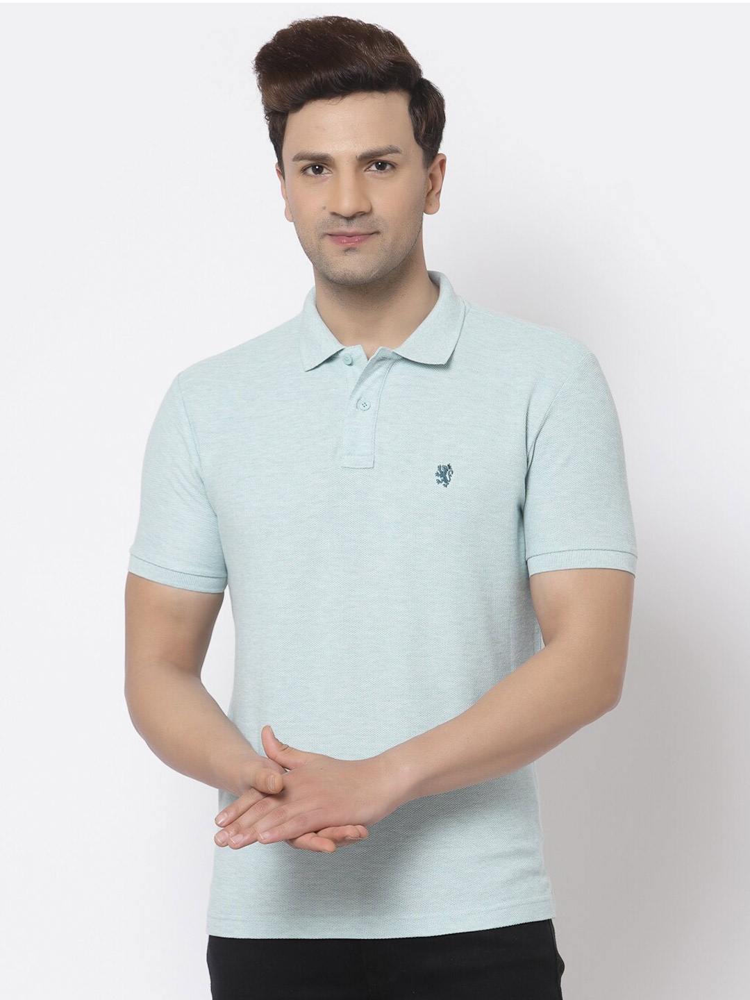 

Red Tape Men Blue Polo Collar Pure Cotton T-shirt