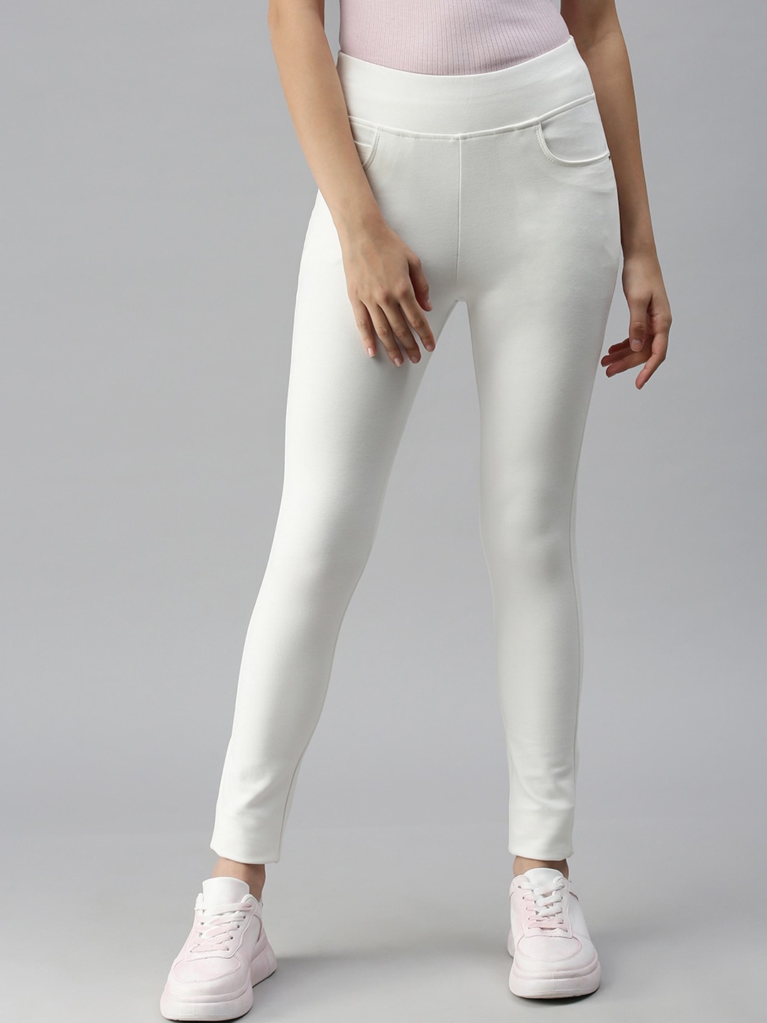 

SHOWOFF Women White Jean Slim Fit High-Rise Stretchable Jeans