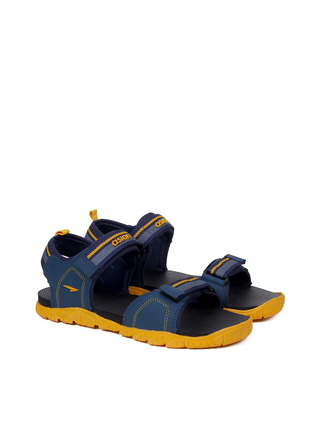 

ASIAN Men Navy Blue & Mustard Sports Sandals
