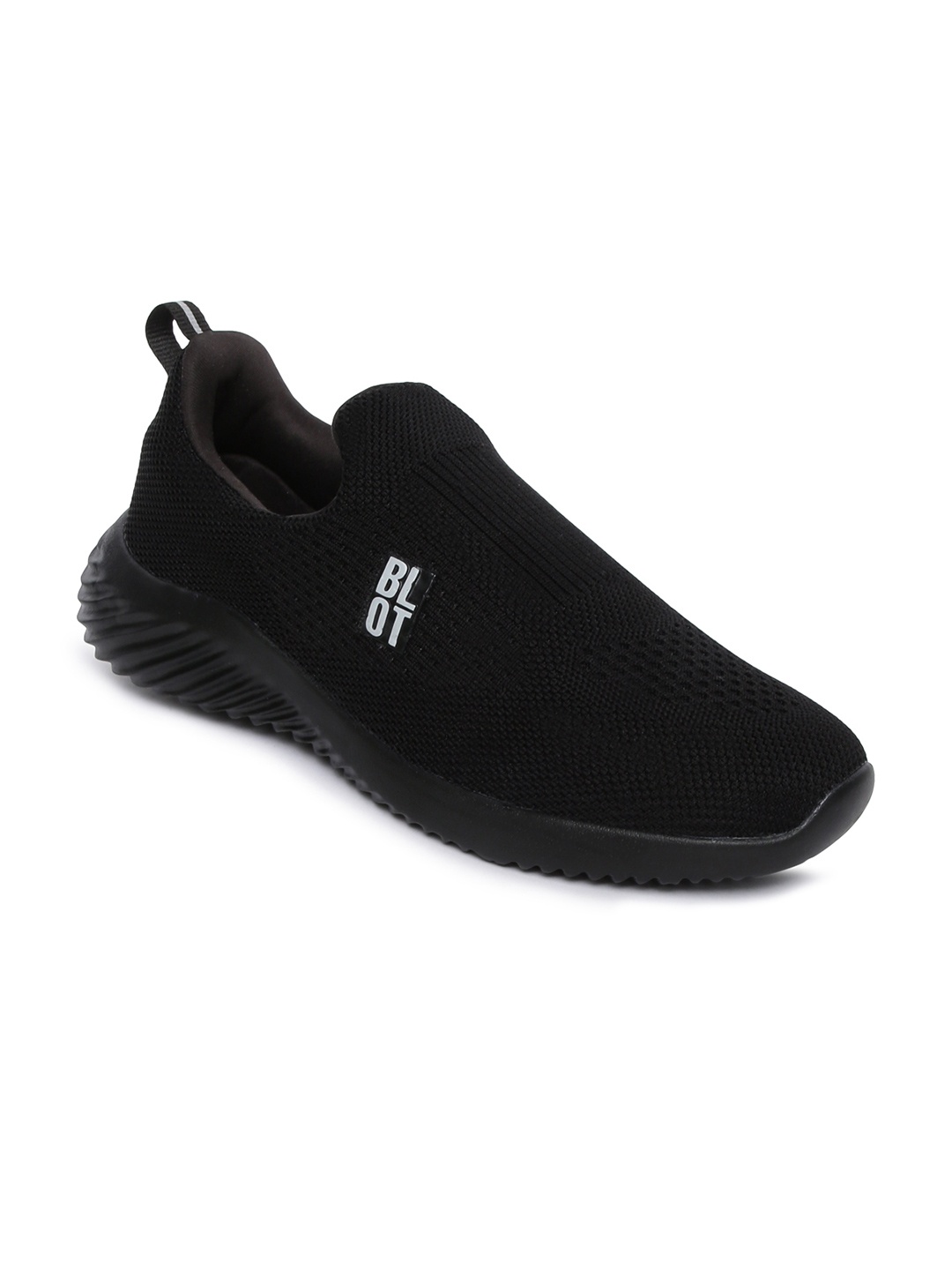 

Paragon Men Black Knitted Canvas Running Shoes