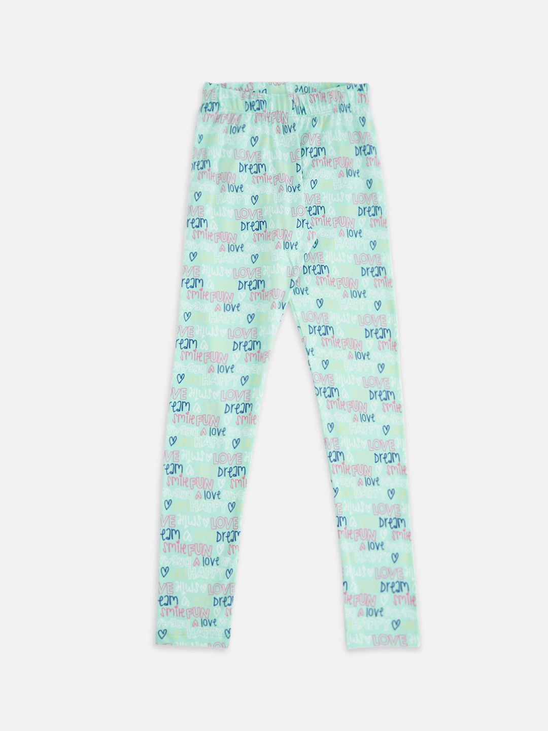 

Pantaloons Junior Girls Mint Green & Blue Printed Leggings